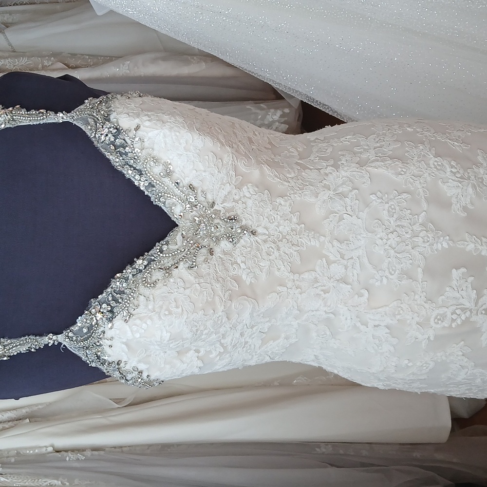 Modern All Lace Wedding Dress - Picture 2 of 5